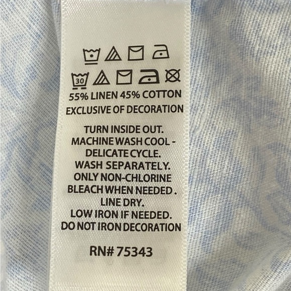 Joie Baby Blue Linen Blend Embroidered Floral Peasant Blouse Women’s Size M - Picture 8 of 9